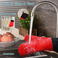 Oven Gloves - Silicone Gloves With Soft Inner Lining