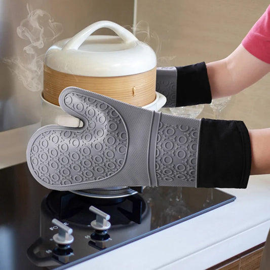 Oven Gloves - Silicone Gloves With Soft Inner Lining