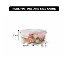 440ML Square Glass Container with Lid