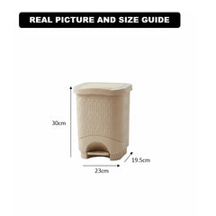 7L Bamboo-Style Dustbin with Pedal