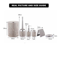Elegant Marble 6-Piece Bathroom Set