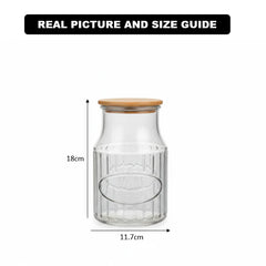 3-Pcs 1200ml Home Made Glass Jars Set with Airight Lids