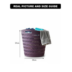 Round Bamboo Laundry Basket with Handles