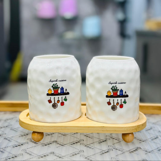 2Pcs Stylish Spoon Holder With Stand