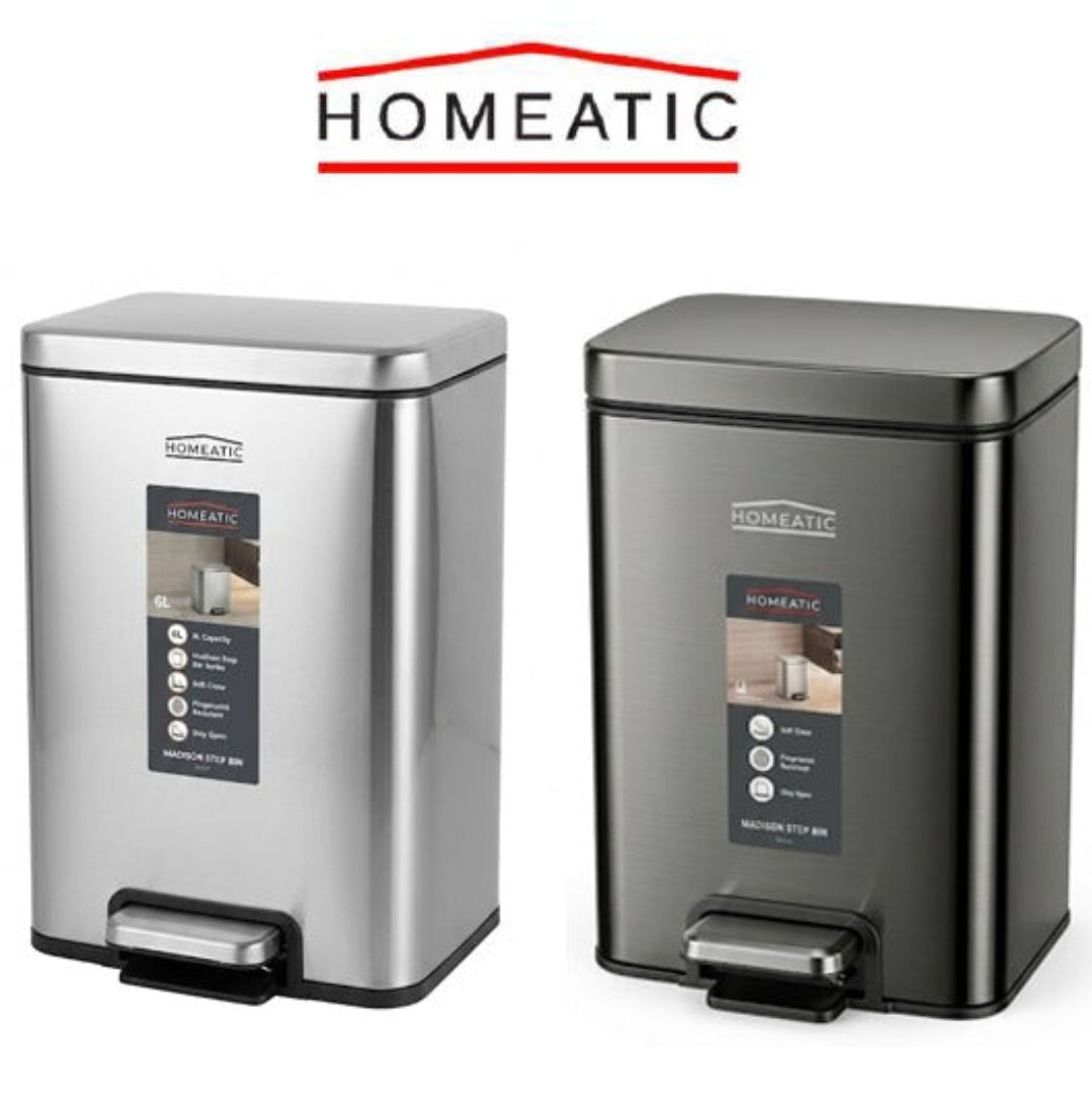 Homeatic Stainless Steel Hydraulic Pedal Dustbin – 20 Liter