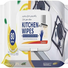 80 Pcs Kitchen Cleaning Wipes Lemon Scent – Effective Cleaning & Removing Grease & Stains