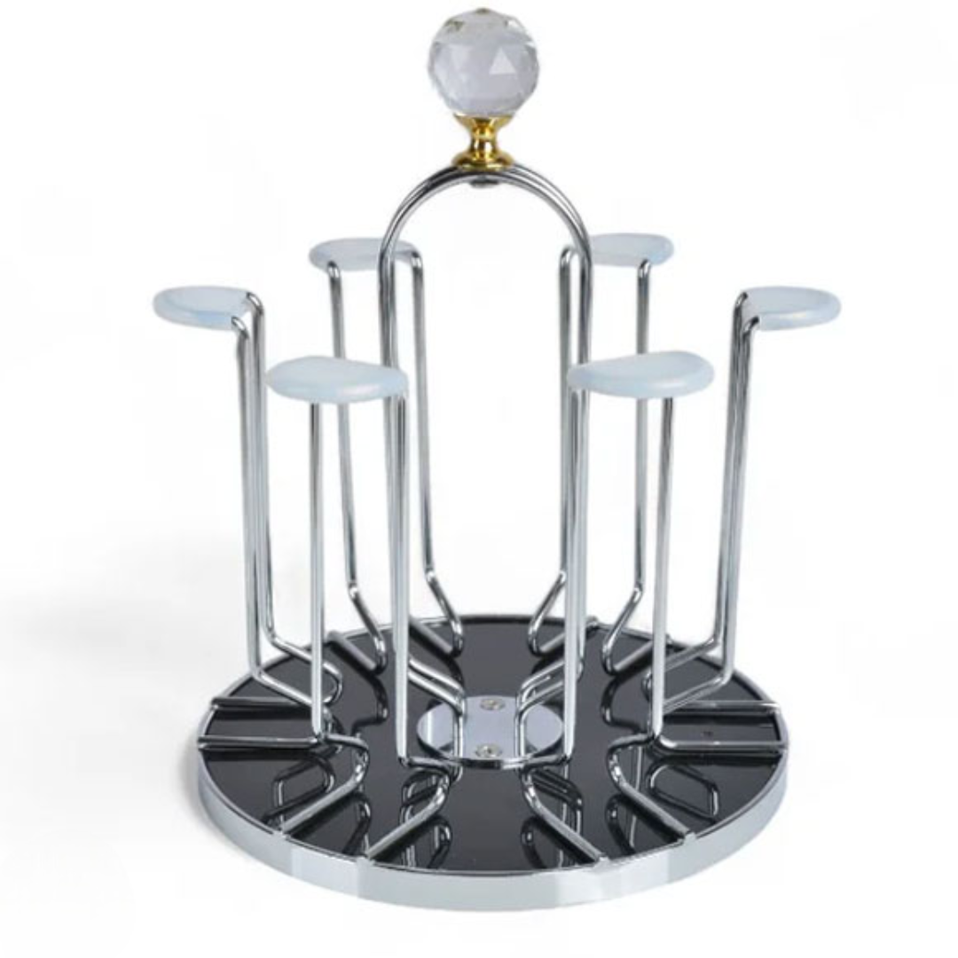 Silver & Gold Revolving Glass Stand