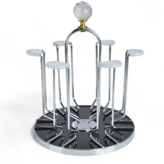 Silver & Gold Revolving Glass Stand