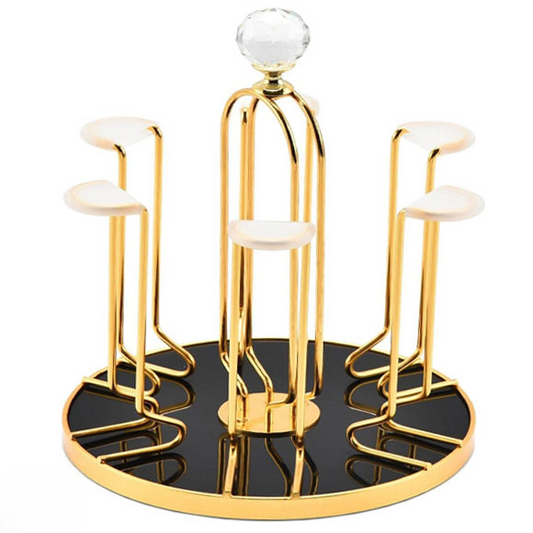 Silver & Gold Revolving Glass Stand