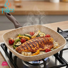 Falez Granite Grill Pan 28cm – Square Non-Stick Turkish