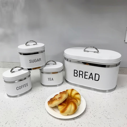 Royal Homeware 4pc Breadbin & Canister Set – Florenzo Collection