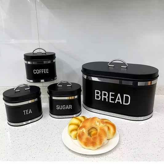 Royal Homeware 4pc Breadbin & Canister Set – Florenzo Collection