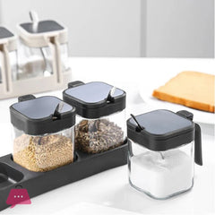 Spice and Sugar Jar with Spoon 3pcs