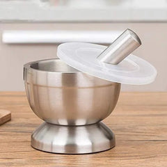 Stainless Steel Mortar and Pestle with Cover