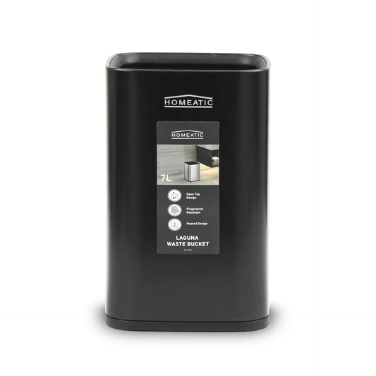 Homeatic stainless steel open dustbin.
